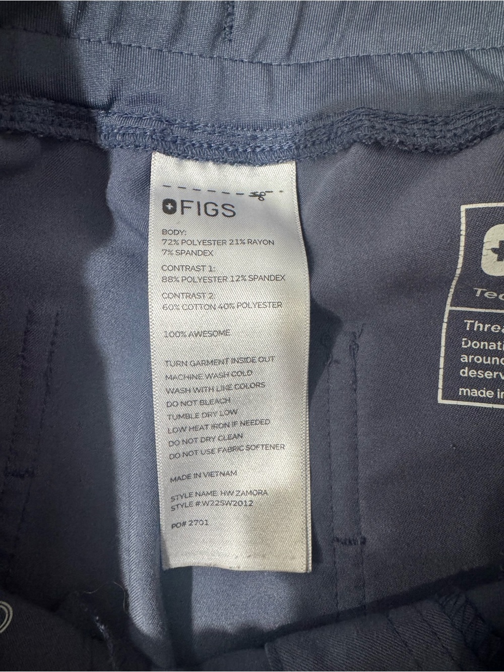 Space Navy Zamora High-Waist Scrub pant joggers - Picture 5 of 5